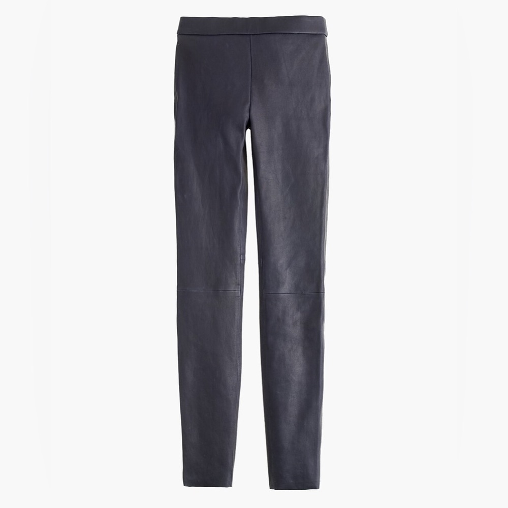 J.Crew Collection Genuine Leather‎ Legging Skinny Elastic Waist Black Size 12